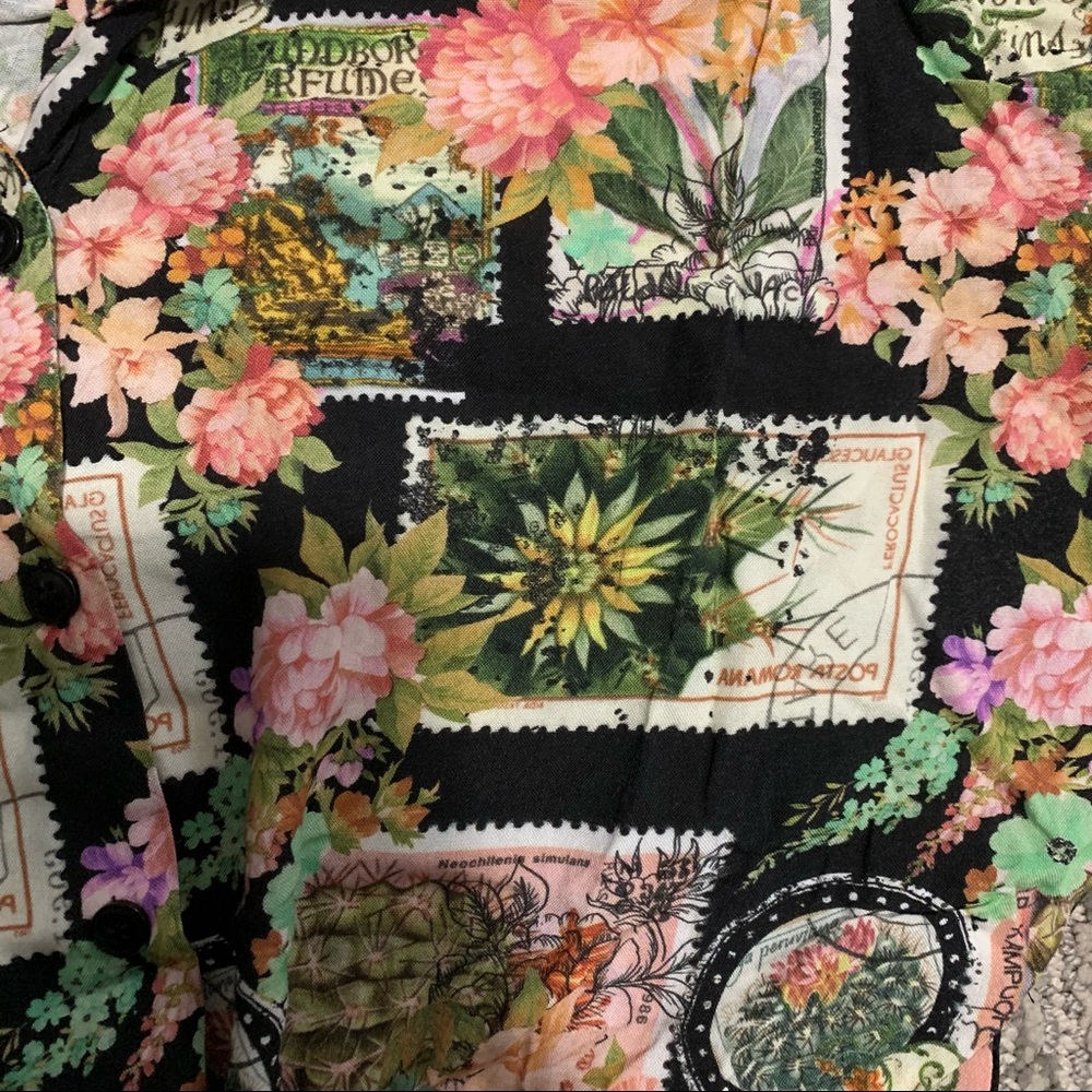 ASOS DESIGN Tie Front Shirt in Postcard Print - Picture 8 of 8
